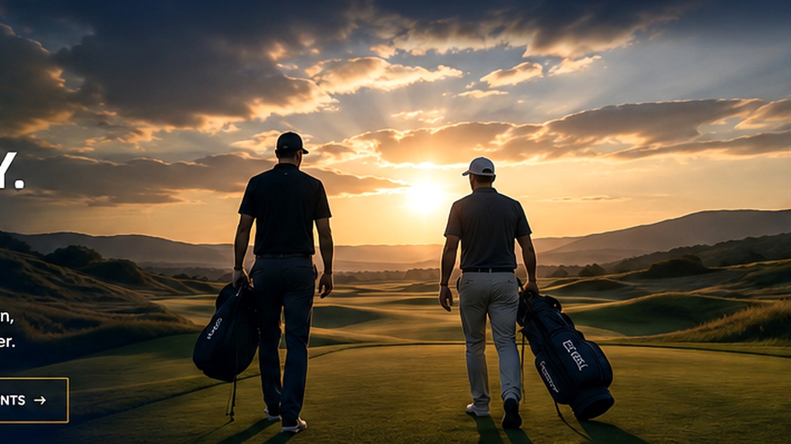 Golfers walking together on a golf course